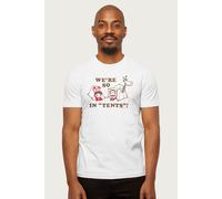 Paul Frank Men's Julius The Monkey & Co Camping We're So In Tents T-Shirt in White | Size: 2XL Paul Frank White 2XL