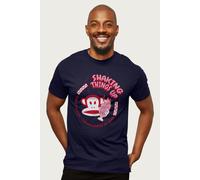 Paul Frank Men's Red Julius Monkey Shaking Things Up Milkshake Diner T-Shirt in Navy | Size: Medium Paul Frank Navy M