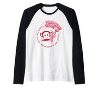 Paul Frank Red Julius Monkey Shaking Things Up Milkshake Raglan Baseball Tee