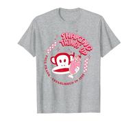 Paul Frank Red Julius Monkey Shaking Things Up Milkshake T-Shirt, Men, Heather Grey, Large