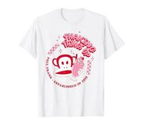 Paul Frank Red Julius Monkey Shaking Things Up Milkshake T-Shirt, Men, White, Small