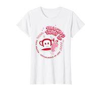 Paul Frank Red Julius Monkey Shaking Things Up Milkshake T-Shirt, Women, White, X-Large