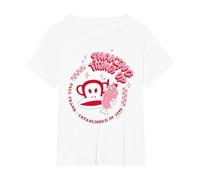 Paul Frank Red Julius Monkey Shaking Things Up Milkshake T-Shirt, Women's Plus, White, 3X