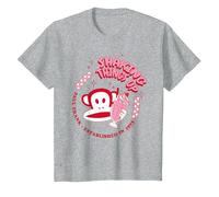 Paul Frank Red Julius Monkey Shaking Things Up Milkshake T-Shirt, Youth, Heather Grey, 4T