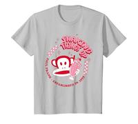 Paul Frank Red Julius Monkey Shaking Things Up Milkshake T-Shirt, Youth, Silver Grey, 3T