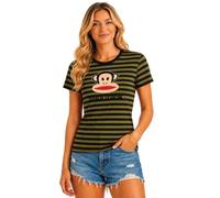 Paul Frank Womens Cotton Blend Short Sleeve Graphic Baby Tee | Soft Stretch Knit, Fitted Crop, Breathable Comfort, Fade-resistant Print, Easy Care Wash