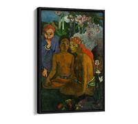 Paul Gauguin Barbarous Tales Canvas Floater Frame Print Picture Art - Black Frame 24 inch wide x 36 inch high