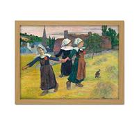 Paul Gauguin Breton Girls Dancing Pont Aven Large Framed Art Print Poster Wall Decor 18x24