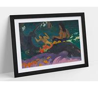 Paul Gauguin, By The Sea - Green Purple Framed Wall Art Print Picture - A3 - Black Frame