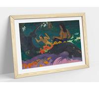 Paul Gauguin, By The Sea - Green Purple Framed Wall Art Print Picture - A3 - Light Oak Frame