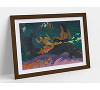 Paul Gauguin, By The Sea - Green Purple Framed Wall Art Print Picture - A4 - Walnut Frame