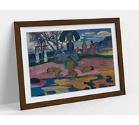 Paul Gauguin, Day Of The God Pink Framed Wall Art Print Picture - A4 - Walnut Frame