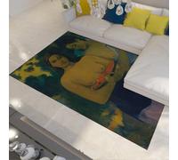 Paul Gauguin Rugs 140x200cm Living Room Large Machine Washable Rug Two Tahitian Women Painting Print Area Rugs for Bedroom Large Vintage Rugs Anti Slip Fluffy Carpet for Entryway Home Office