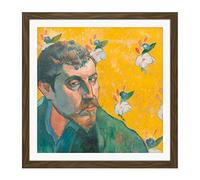 Paul Gauguin Self Portrait Les Miserables Cropped Square Wooden Framed Wall Art Print Picture 16X16 Inch