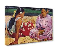 Paul Gauguin Tahitian Women on the Beach Canvas Print | Gallery Wrapped 30mm Frame Wall Art | 30x20 inches | Ready to Hang | Impressionist Seascape Picture | Living Room Bedroom Lounge Office