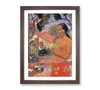 Paul Gauguin Where Are You Going 2 Classic Painting Framed Print | A4 Walnut Framed Wall Art | Ready to Hang | Classic Historical Picture | Living Room Bedroom Lounge Office