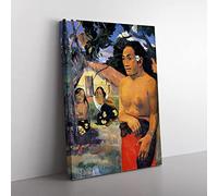 Paul Gauguin Where Are You Going Classic Painting Canvas Wall Art Print Ready to Hang, Framed Picture for Living Room Bedroom Home Office Décor, 76x50 cm (30x20 Inch)