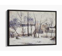 Paul Gauguin, Winter Landscape Canvas Floater Frame Print Picture Art - Black Frame 12 inch wide x 8 inch high