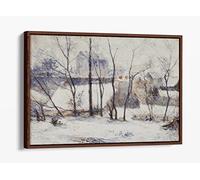 Paul Gauguin, Winter Landscape Canvas Floater Frame Print Picture Art - Walnut Frame 12 inch wide x 8 inch high