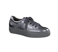 Paul Green 5381 funky silver leather dressy platform trainers with studs