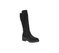 Paul Green black suede knee length wedge heel boots 8241 (Black, 4, UK Footwear Size System, Adult, Women, Numeric, Medium, 4)