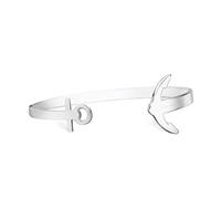 PAUL HEWITT ANCUFF Womens Silver Bangle - Open-Style Womens Bangle Bracelet Made of Stainless Steel, Beautiful Anchor-Design Silver Jewellery for Women