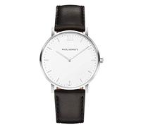 PAUL HEWITT Sailor Line White Sand - Men's Stainless Steel Watch with Black Leather Bracelet, White Dial