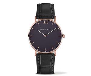 PAUL HEWITT Unisex Adult Analogue Quartz Watch with Leather Strap PH-SA-R-St-B-15M, Bracelet
