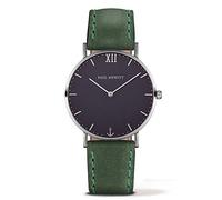 Paul Hewitt Unisex Quartz Watch with Blue Dial Analogue Display and Green Leather Strap PH-SA-S-St-B-12S