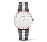 Paul Hewitt Unisex Quartz Watch with White Dial Analogue Display and Multicolour Nylon Strap PH-SA-R-St-W-GrW-20S
