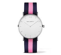 Paul Hewitt Unisex Quartz Watch with White Dial Analogue Display and Multicolour Nylon Strap PH-SA-S-St-W-NLP-20