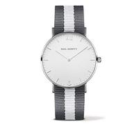 Paul Hewitt Unisex Quartz Watch with White Dial Analogue Display and Multicolour Nylon Strap PH-SA-S-St-W-GrW-20