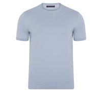 Paul James Knitwear Mens 100% Ultra Fine Cotton Knitted T-Shirt (UK, Alpha, XL, Regular, Regular, Chalk Blue)