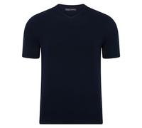 Paul James Knitwear Mens Ultra Fine Cotton High V Neck Knitted T-Shirt (UK, Alpha, M, Regular, Regular, Navy)