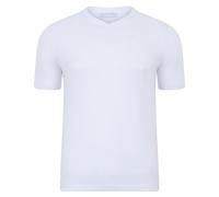 Paul James Knitwear Mens Ultra Fine Cotton High V Neck Knitted T-Shirt (UK, Alpha, M, Regular, Regular, White)