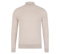 Paul James Knitwear Mens Ultra Fine Cotton Mock Turtle Neck Jumper (UK, Alpha, L, Regular, Regular, Birch)
