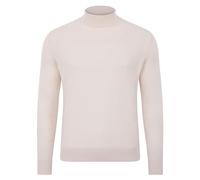Paul James Knitwear Mens Ultra Fine Cotton Mock Turtle Neck Jumper (UK, Alpha, L, Regular, Regular, Ecru)