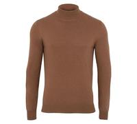 Paul James Knitwear Mens Ultra Fine Cotton Mock Turtle Neck Jumper (UK, Alpha, M, Regular, Regular, Camel)