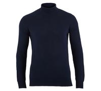 Paul James Knitwear Mens Ultra Fine Cotton Mock Turtle Neck Jumper (UK, Alpha, M, Regular, Regular, Navy)