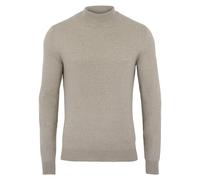 Paul James Knitwear Mens Ultra Fine Cotton Mock Turtle Neck Jumper (UK, Alpha, XL, Regular, Regular, Fawn)