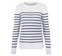 Paul James Knitwear Womens Ultra Fine Cotton Breton Crew Neck Jumper (UK, Alpha, L, Regular, Regular, Insignia Blue)