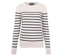Paul James Knitwear Womens Ultra Fine Cotton Breton Crew Neck Jumper (UK, Alpha, M, Regular, Regular, Ecru)