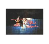 Paul Klee Canvas Wall Art Battle scene from the comic fantastic Poster Vintage Classic Oil Painting Master Painting Print Suitable Living Room Office Cool Wall Decor75x50cm(30x20in)Frameless