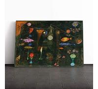 Paul Klee Fish Magic Canvas Print | Gallery Wrapped 30mm Frame Wall Art | 20x14 inches | Ready to Hang | Modern Animals Picture | Living Room Bedroom Lounge Office