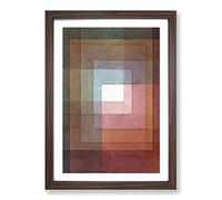 Paul Klee Watercolour Squares Framed Print | A2 Walnut Framed Wall Art | Ready to Hang | Modern Historical Picture | Living Room Bedroom Lounge Office