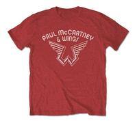 Paul McCartney Band Monkey Mens Fashion T-Shirt-McCartney Wings Logo Red
