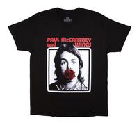 Paul McCartney Men's Red Rose Speedway Back Print T-Shirt in Black | Size: Large Paul McCartney Black L