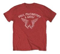 Paul McCartney Wings Logo Official Tee T-Shirt Mens Unisex (Medium) Red