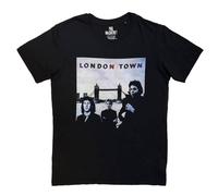 Paul McCartney & Wings Men's London Town Back Print T-Shirt in Black | Size: Large Paul McCartney & Wings Black L