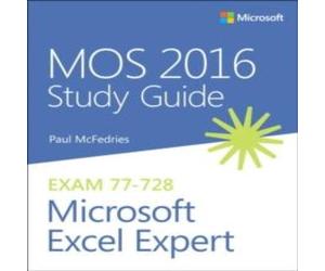 Paul McFedries MOS 2016 Study Guide for Microsoft Excel Expert Paperback Book in White Paul McFedries White